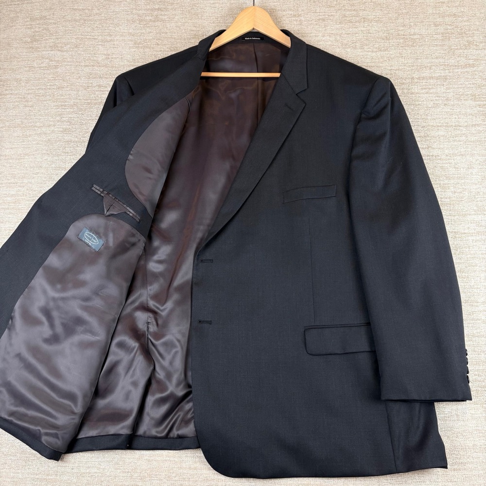 Pronto Uomo Platinum Suit Jacket Blazer Mens 60 Long Black Wool EUC Big & Tall